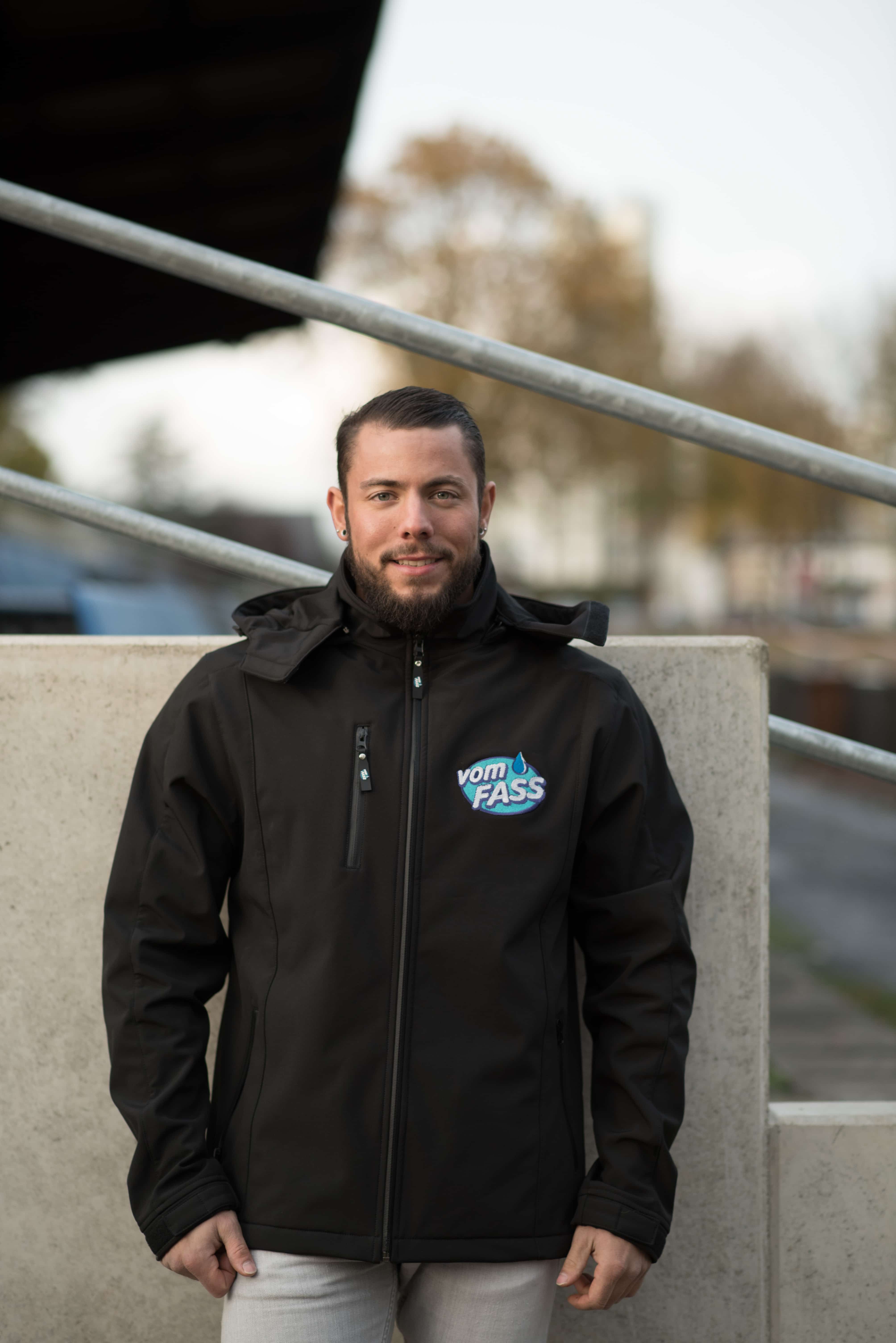 Herren Softshell-Jacke, schwarz - Vom Fass Herren Softshell-Jacke, schwarz - Vom Fass
